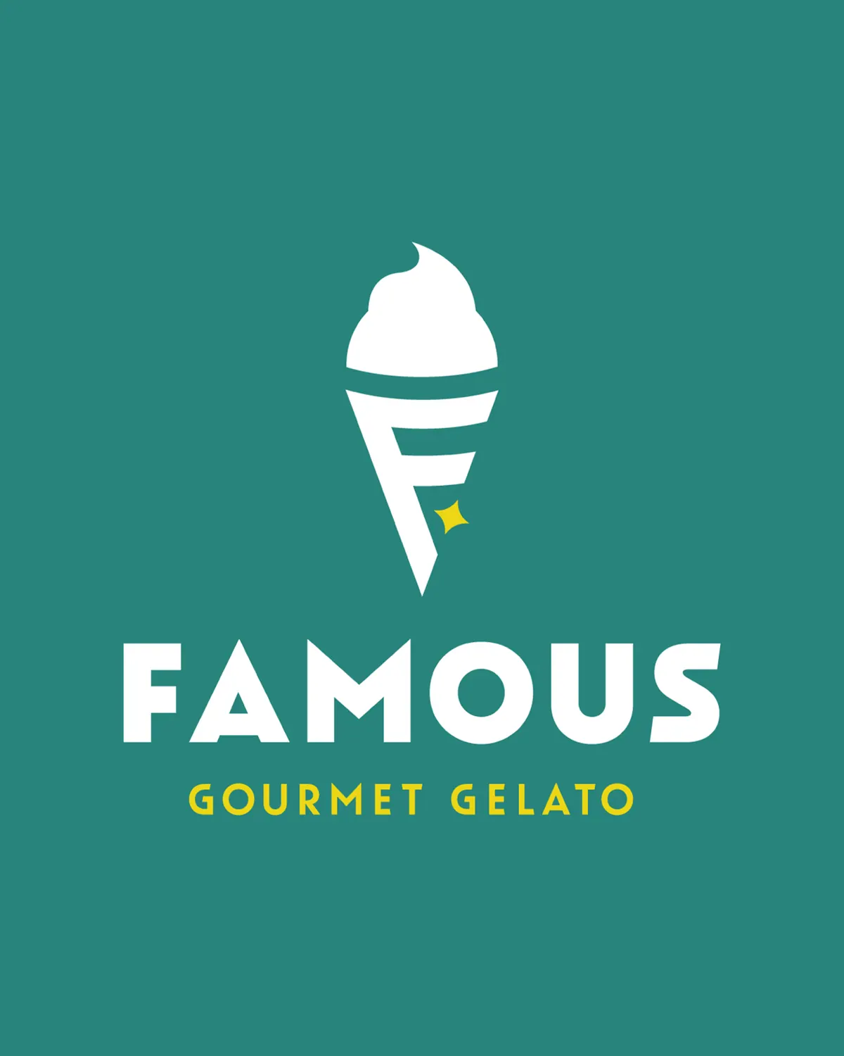 Εξώφυλλο έργου Famous Gourmet Gelato, Σχεδιασμός λογοτύπου από τον Άγγελο Κουρτίδη
